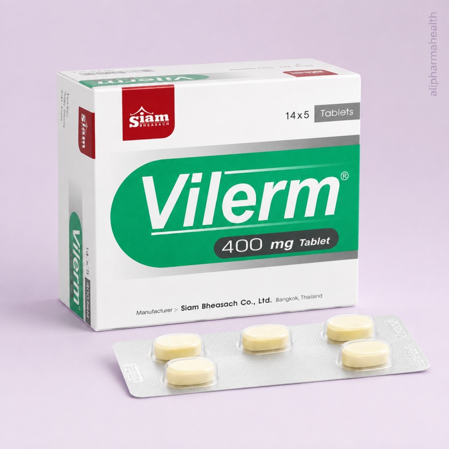Vilerm Tablet 400mg Acyclovir antiviral tablets for herpes simplex, genital herpes, shingles, chickenpox and cold sore treatment.